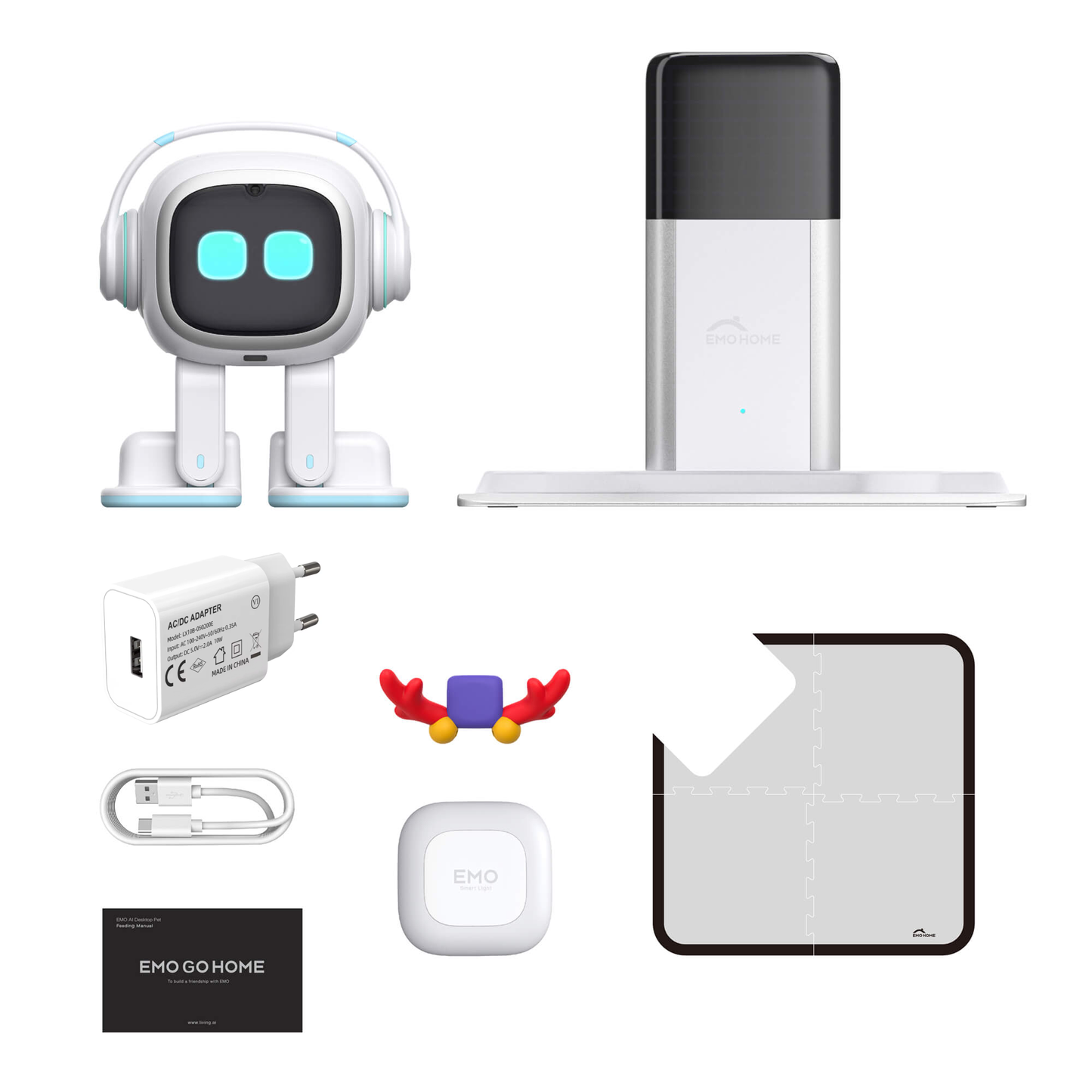 EMO Go Home Robot, AI Desktop Huisdier met Oplaadstation, Living.AI